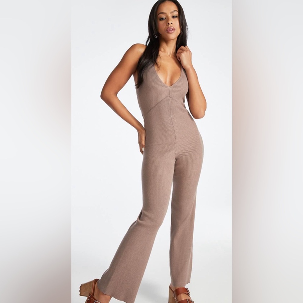 Sweater ribbed jumpsuit